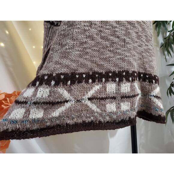 Free People Oversized Fair Isle Wool Mohair Slouchy Knit Sweater Womens Size XS - Picture 6 of 12